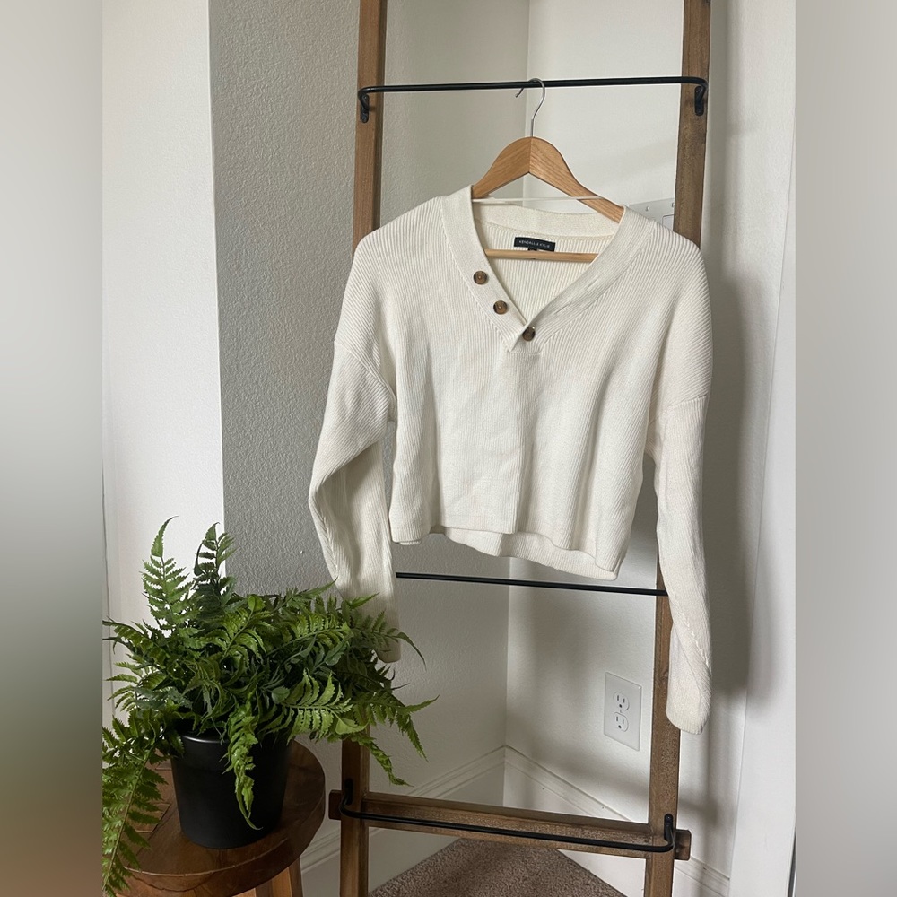 PacSun Kendall & Kylie White Knit Sweater with Buttons